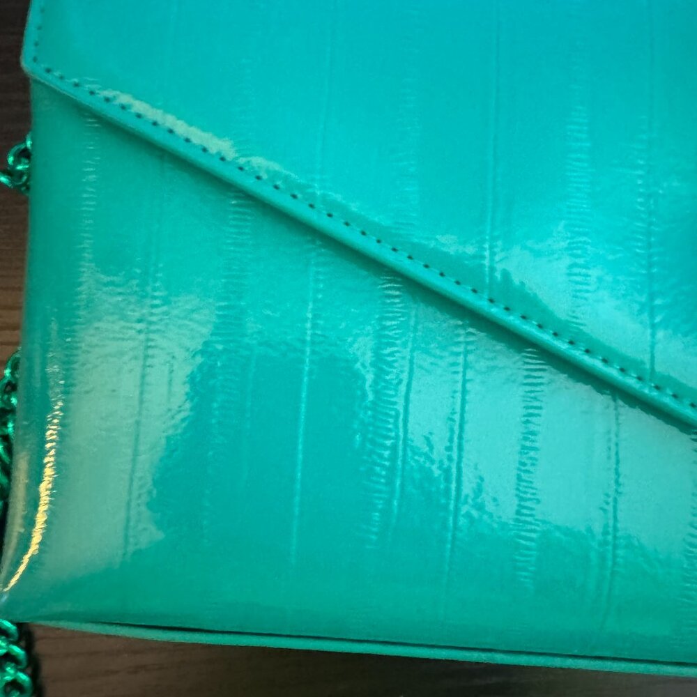Kurt Geiger London Patent Leather Convertible Clutch Crossbody Shoulder Bag - Picture 3 of 14